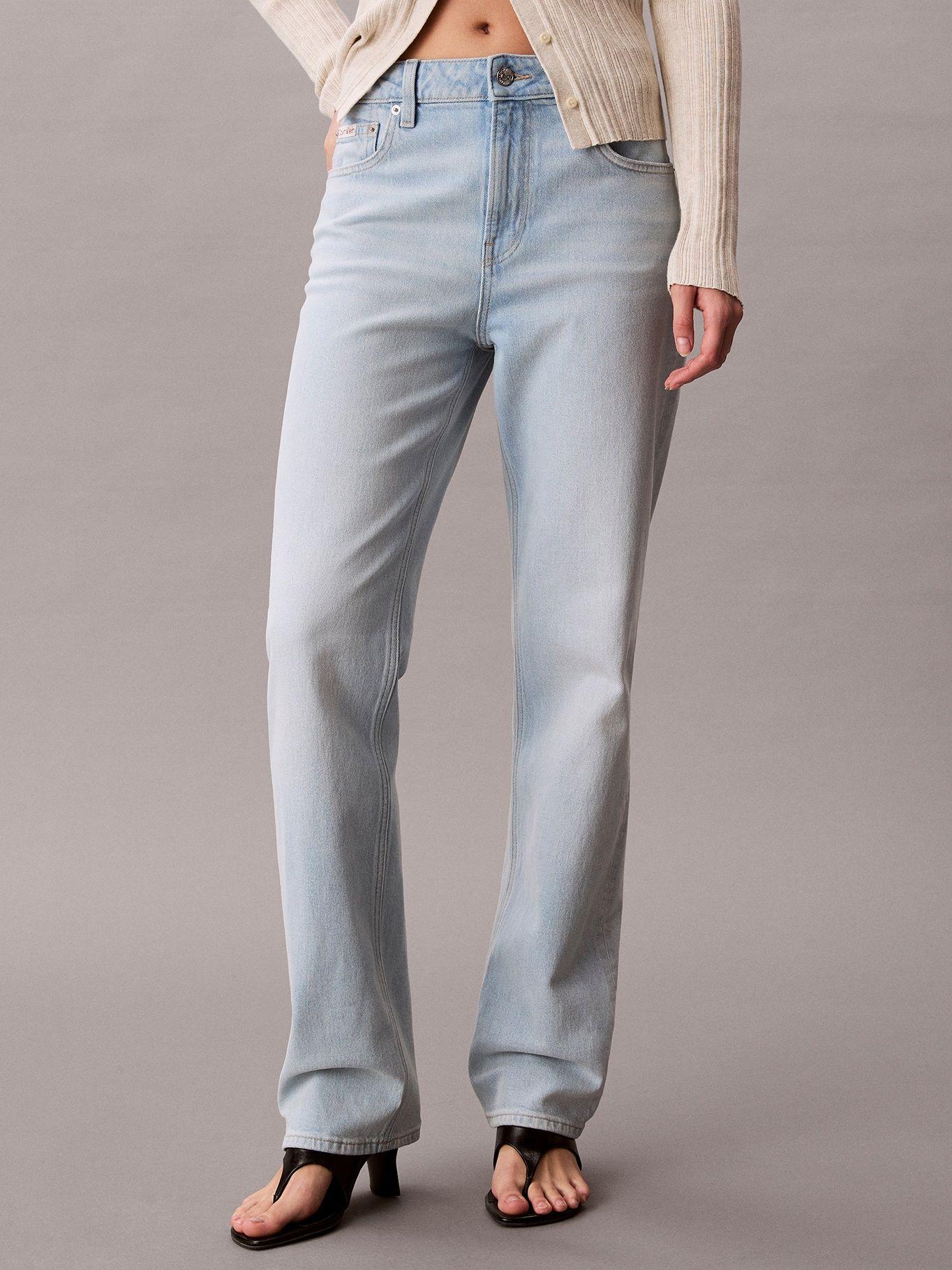 Jeans Recto de Talle Alto Celeste Calvin Klein-1