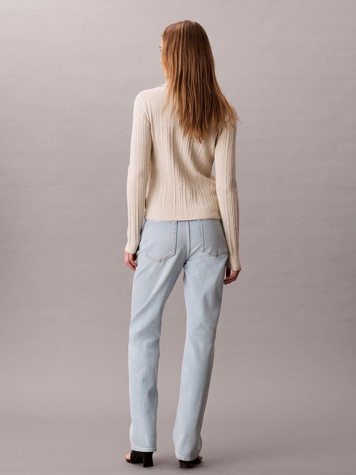 Jeans Recto de Talle Alto Celeste Calvin Klein-2