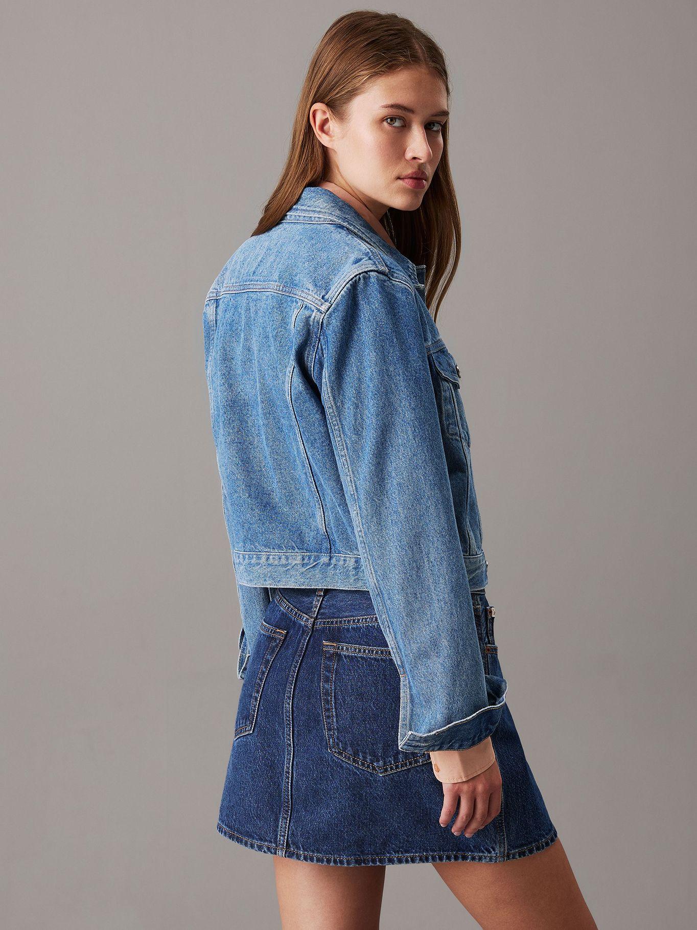 Chaqueta denim cropped 90-s Azul Calvin Klein-2