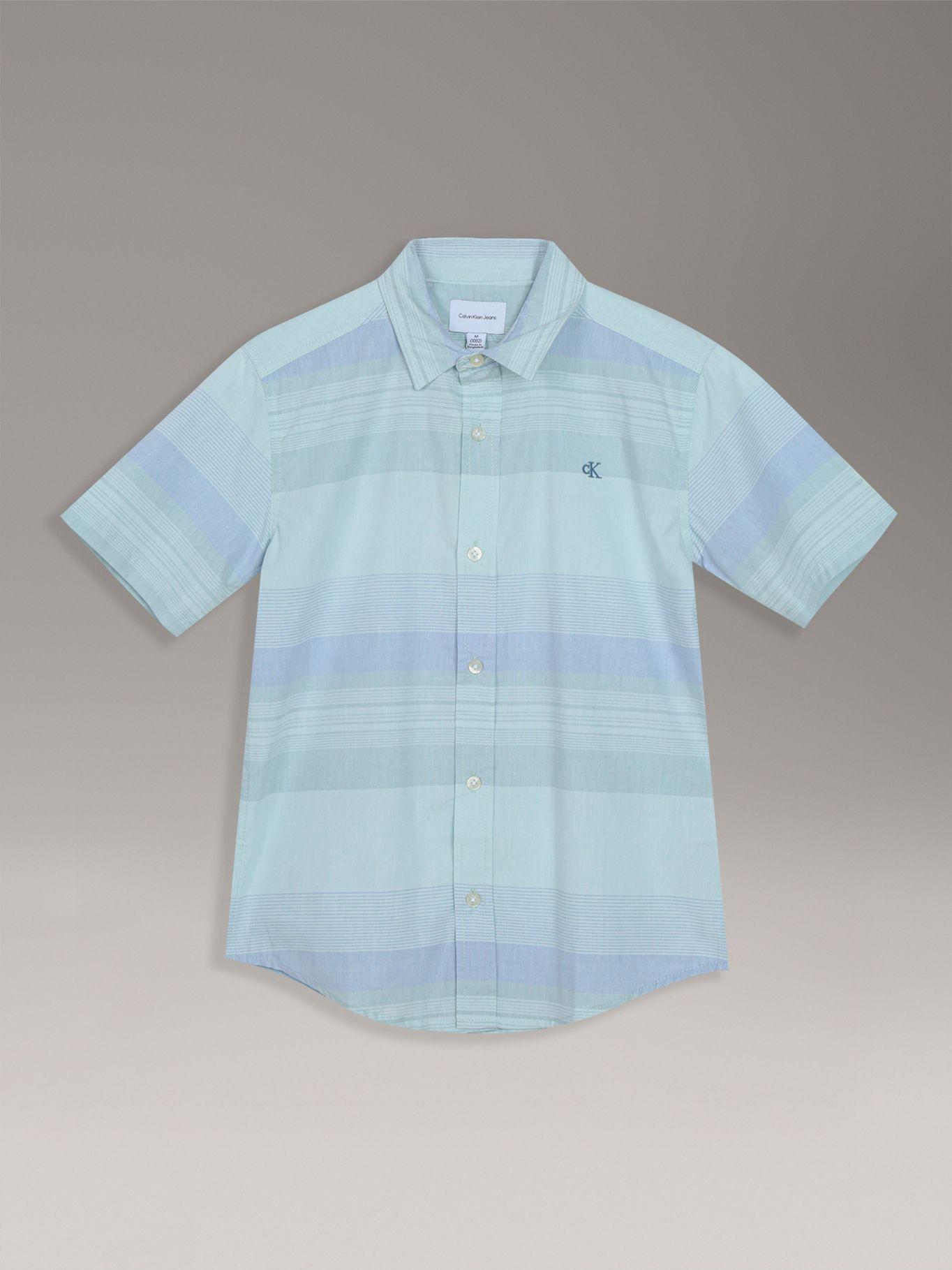 Camisa Niño Elemental Stripe Celeste Calvin Klein-0