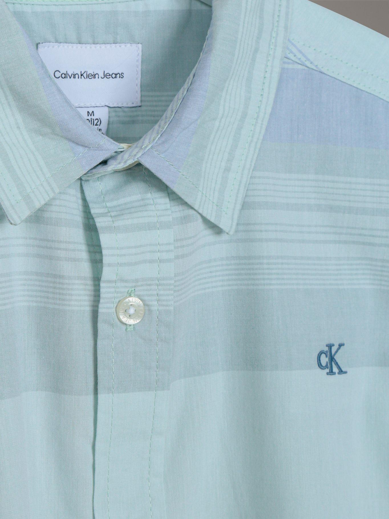 Camisa Niño Elemental Stripe Celeste Calvin Klein-3