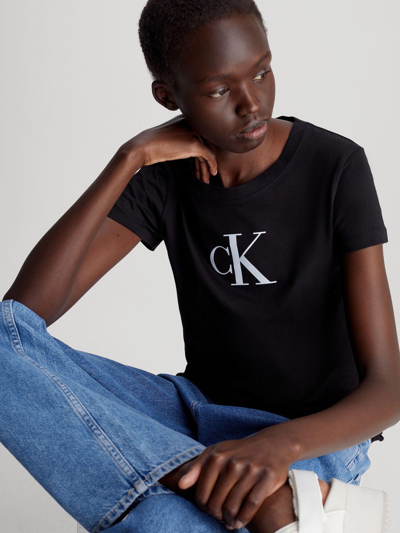 Polera Satin Ck Slim Negro Calvin Klein-3