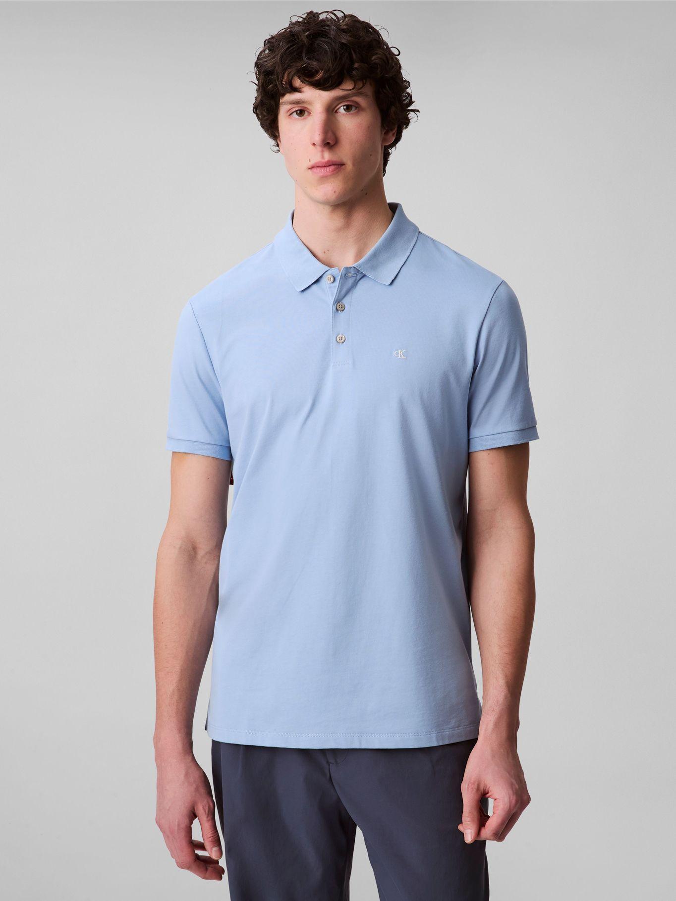 Polo con Monograma Bordado Celeste Calvin Klein-0