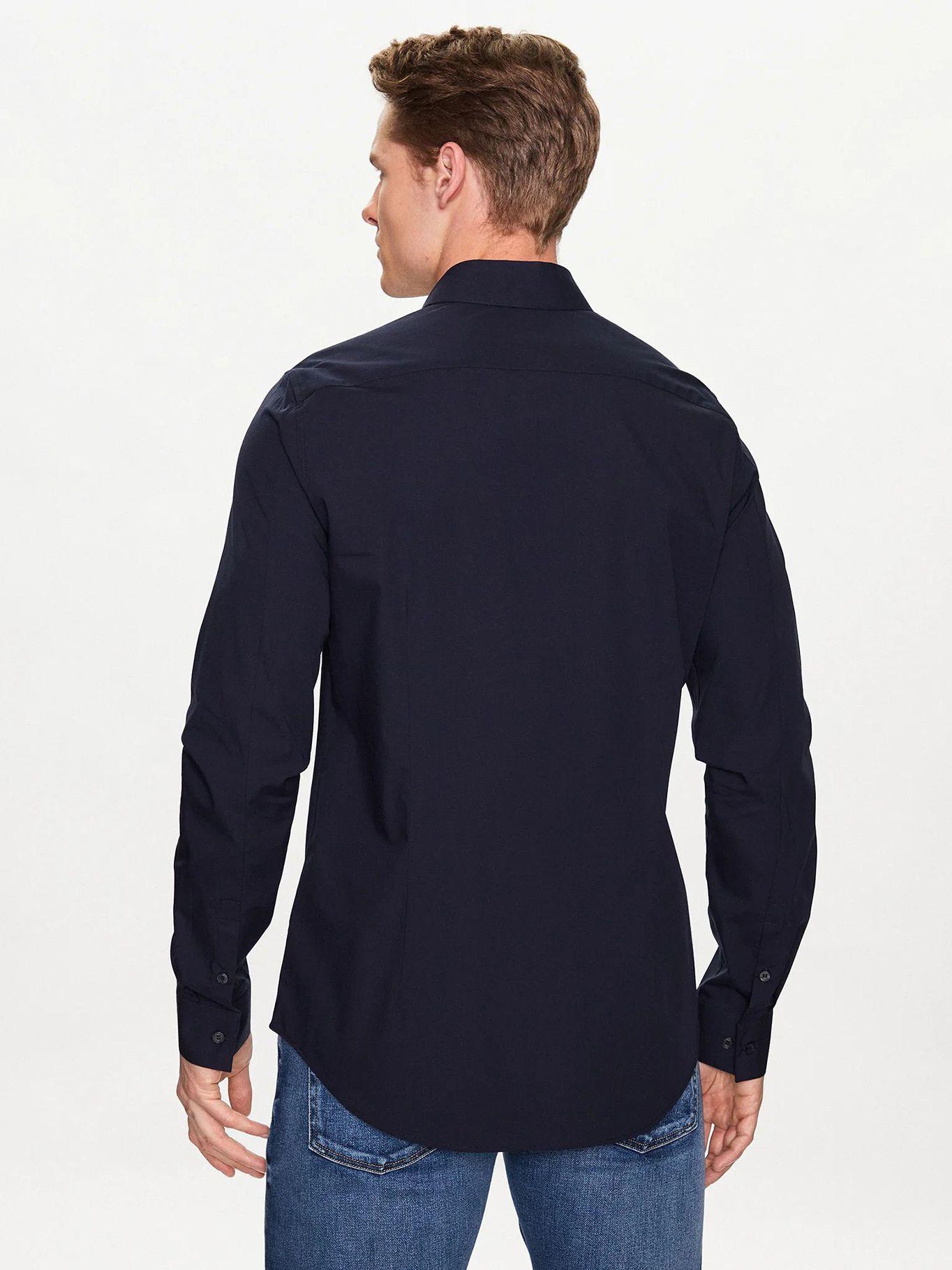 Camisa slim de algodón elástico Azul Calvin Klein-2