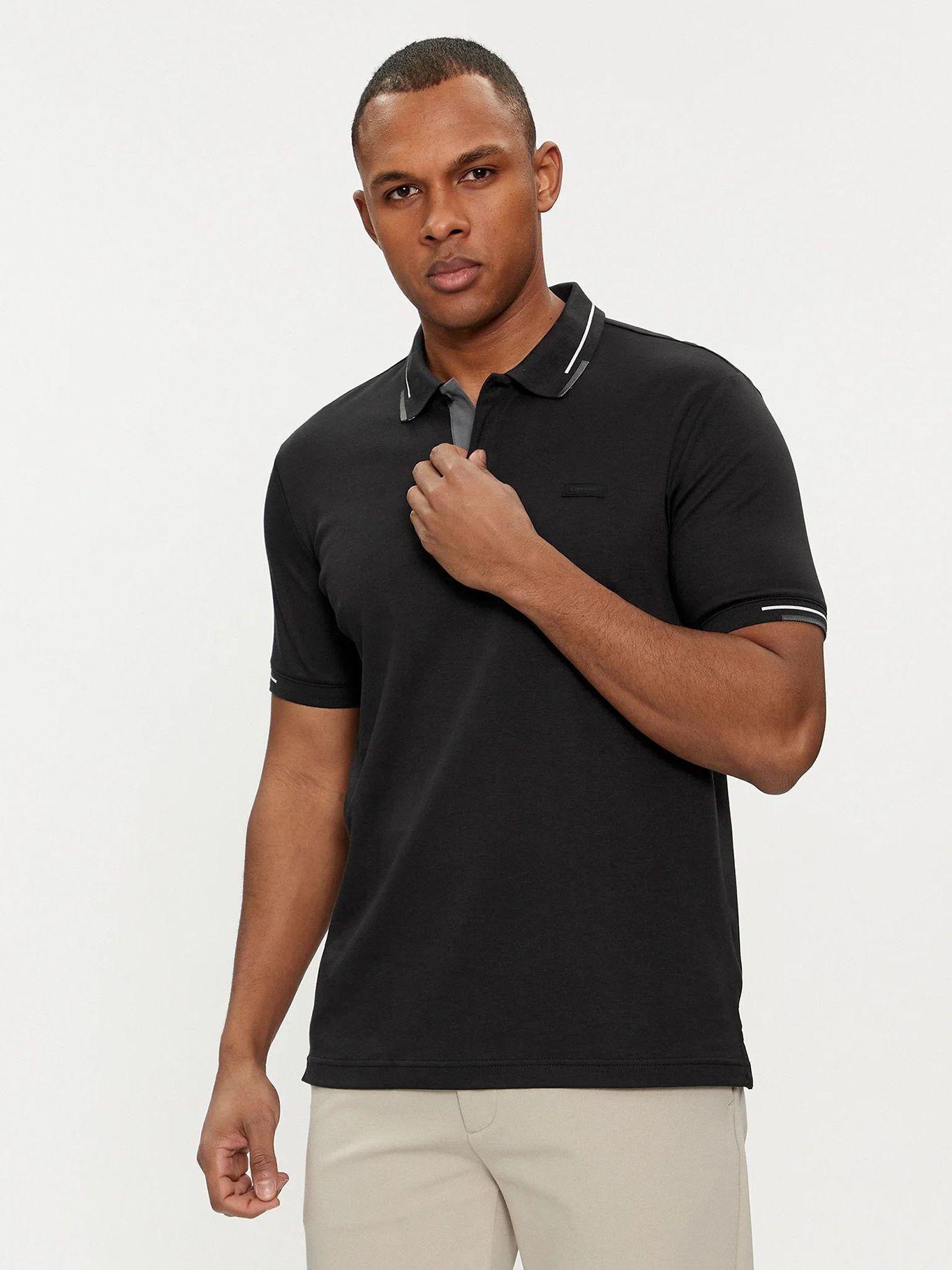 Polo Smooth Cotton Block Negro Calvin Klein-0