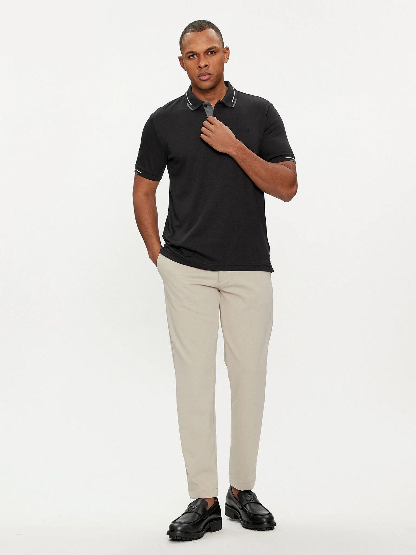 Polo Smooth Cotton Block Negro Calvin Klein-1