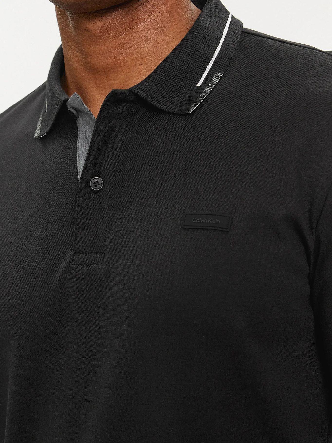 Polo Smooth Cotton Block Negro Calvin Klein-4