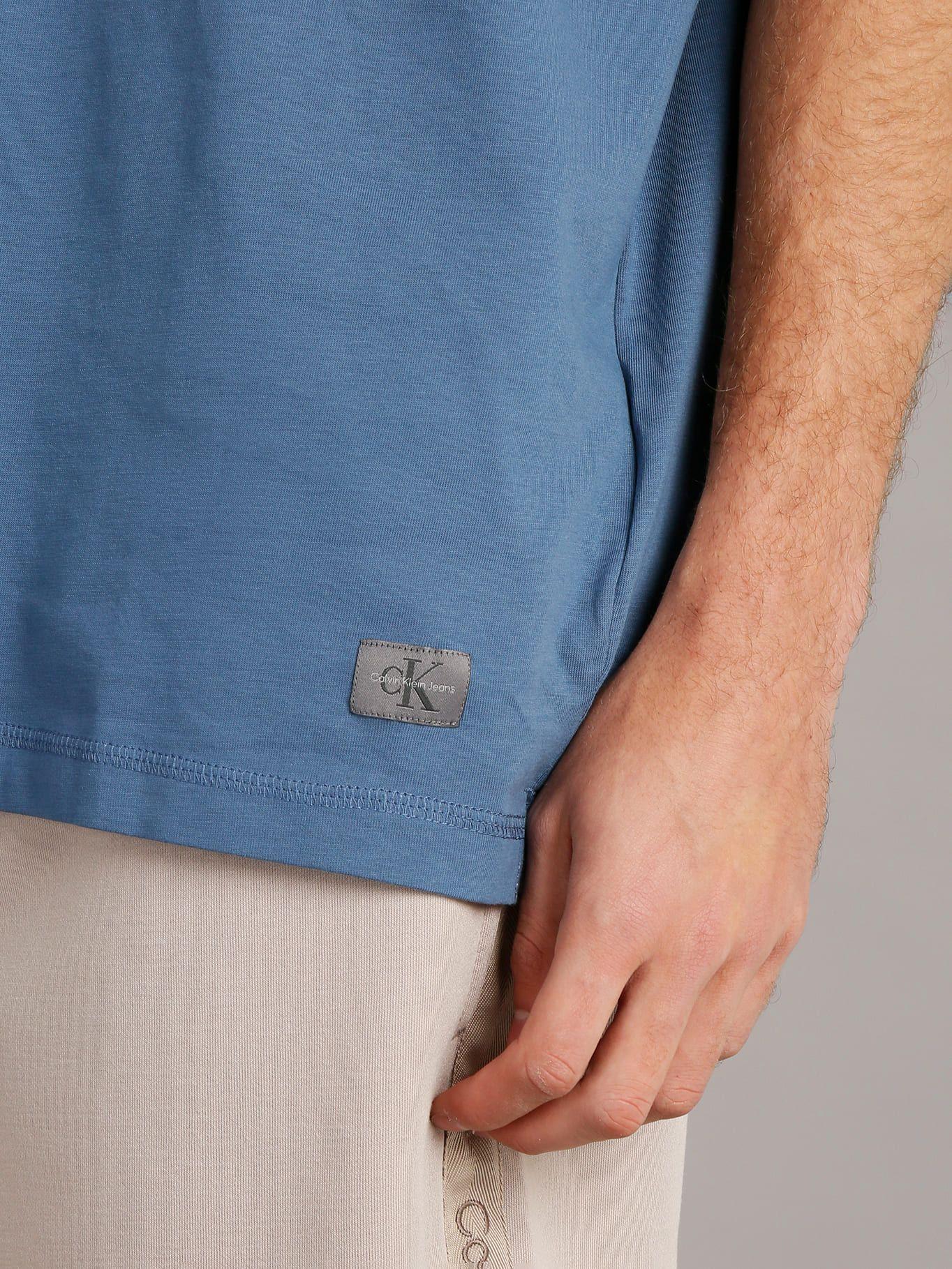 Polera Woven Label Relaxed Azul Calvin Klein-4