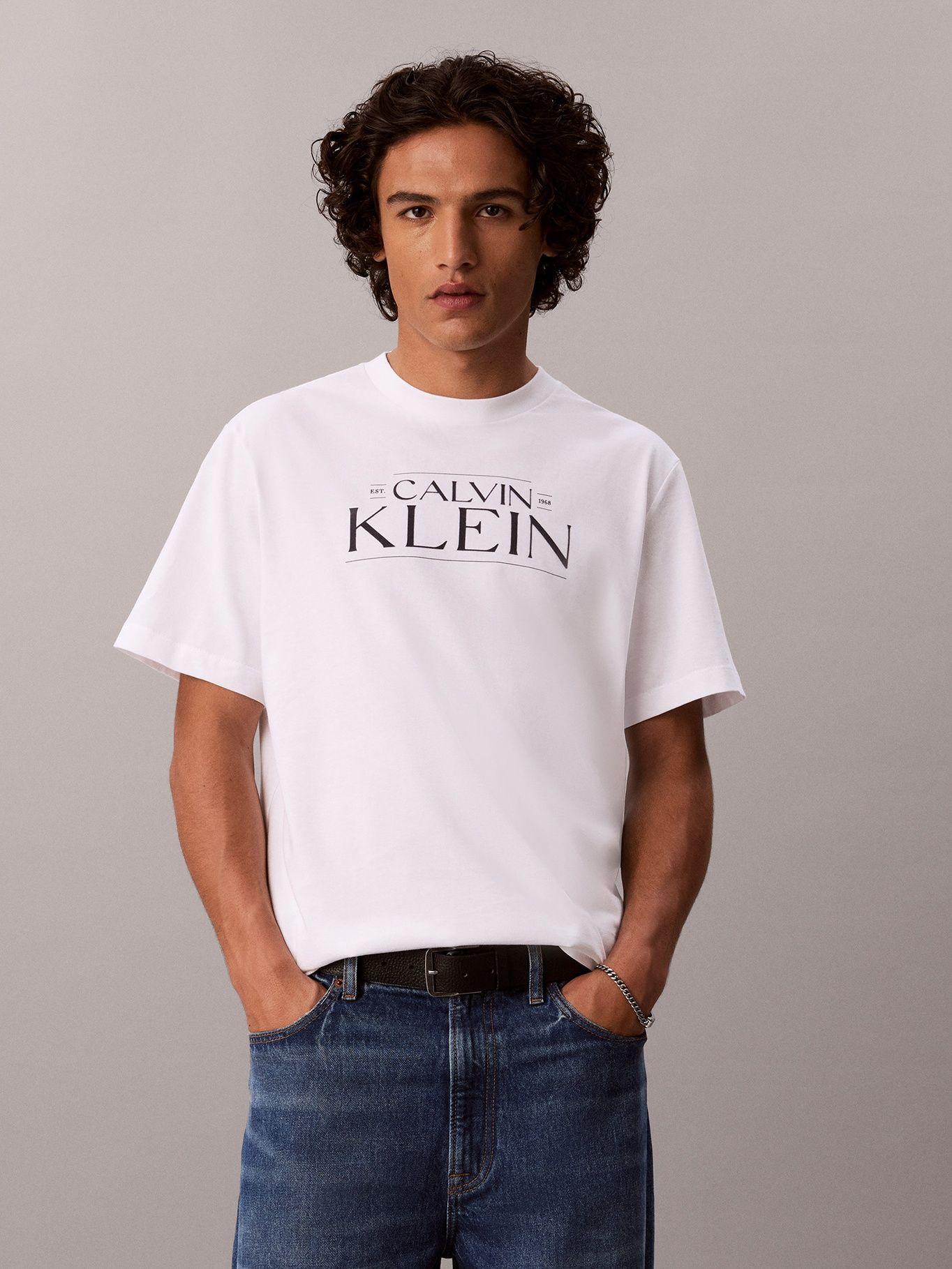 Polera con Gráfico de Logo Blanco Calvin Klein-0