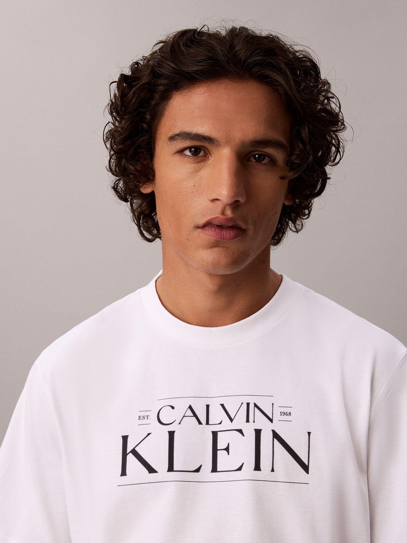 Polera con Gráfico de Logo Blanco Calvin Klein-4