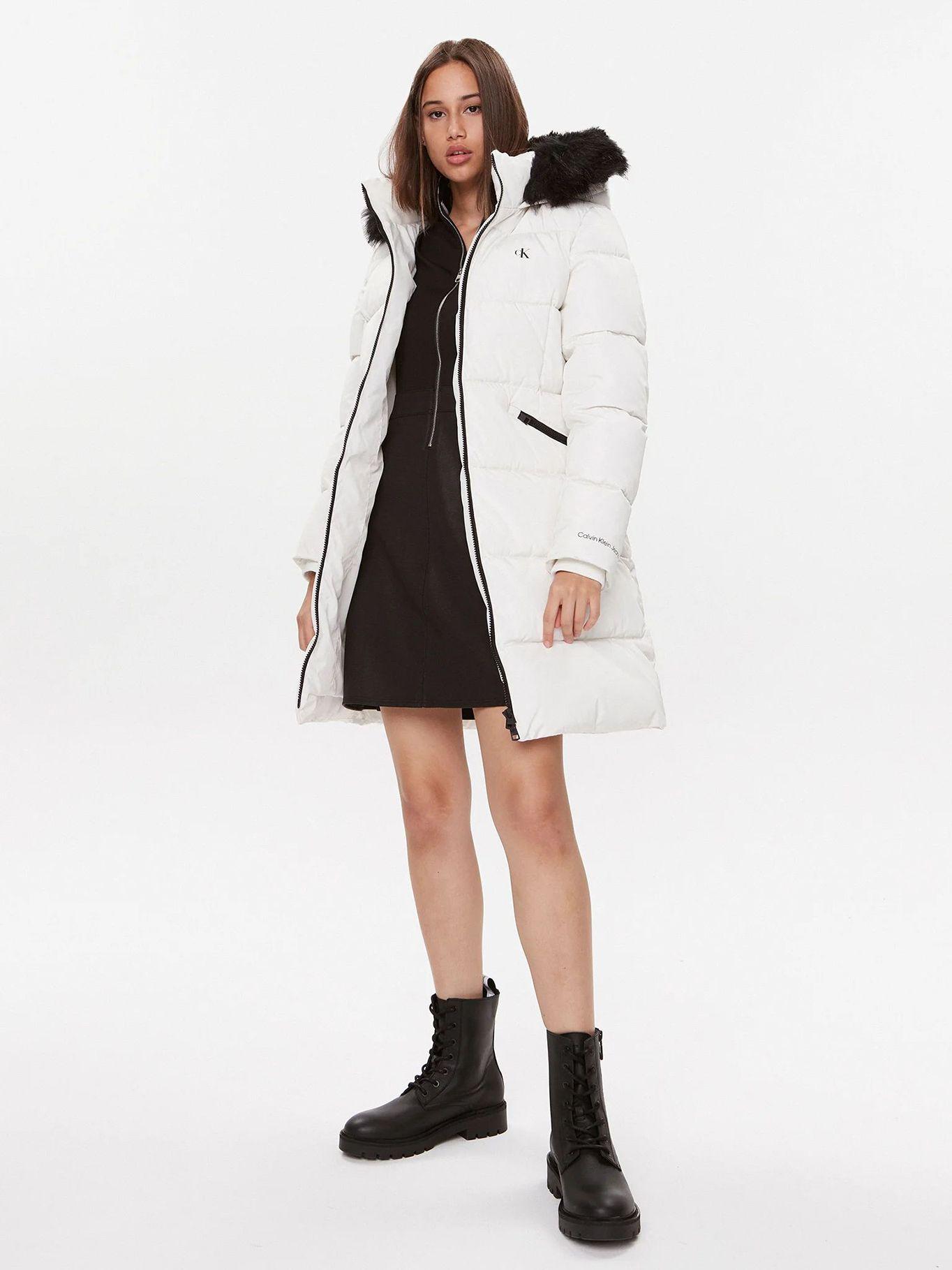 Parka Larga Faux Fur Blanco-1