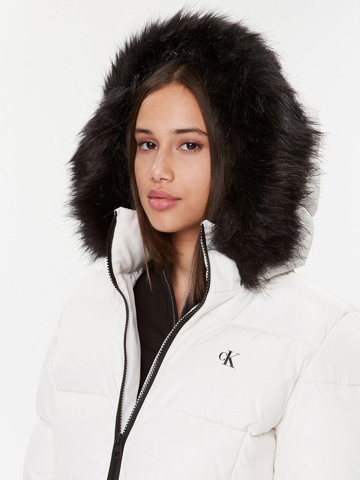Parka Larga Faux Fur Blanco-4