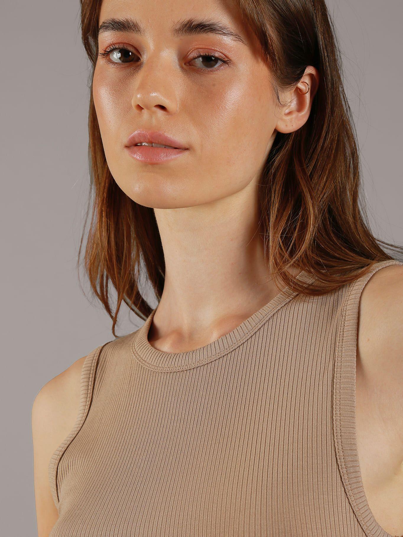 Sweater Modal Rib Café Calvin Klein-3