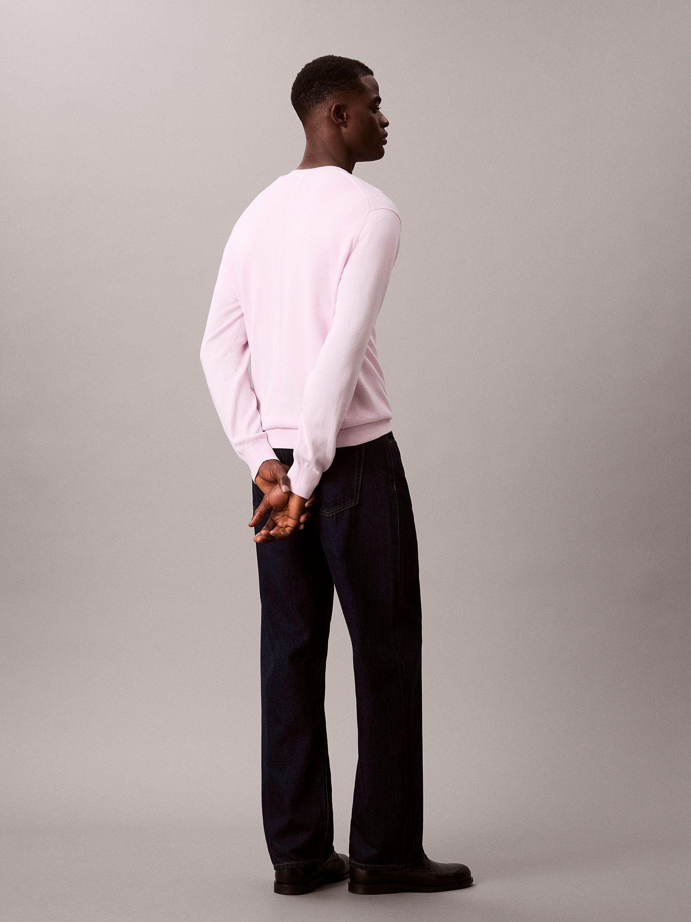 Sweater Clásico Acanalado Algodón Rosado Calvin Klein-3