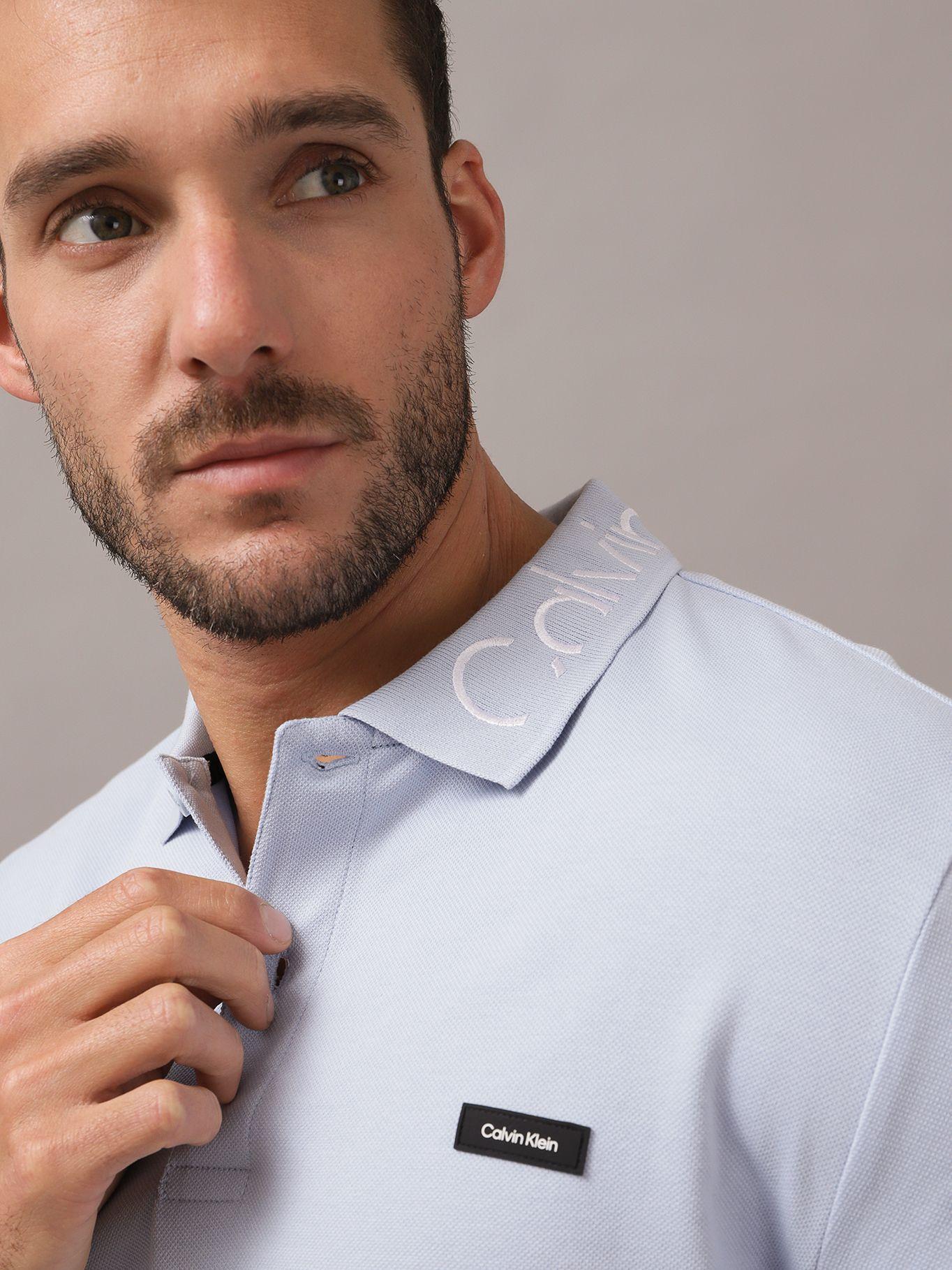 Polo Stretch Embroid Logo Azul Calvin Klein-3
