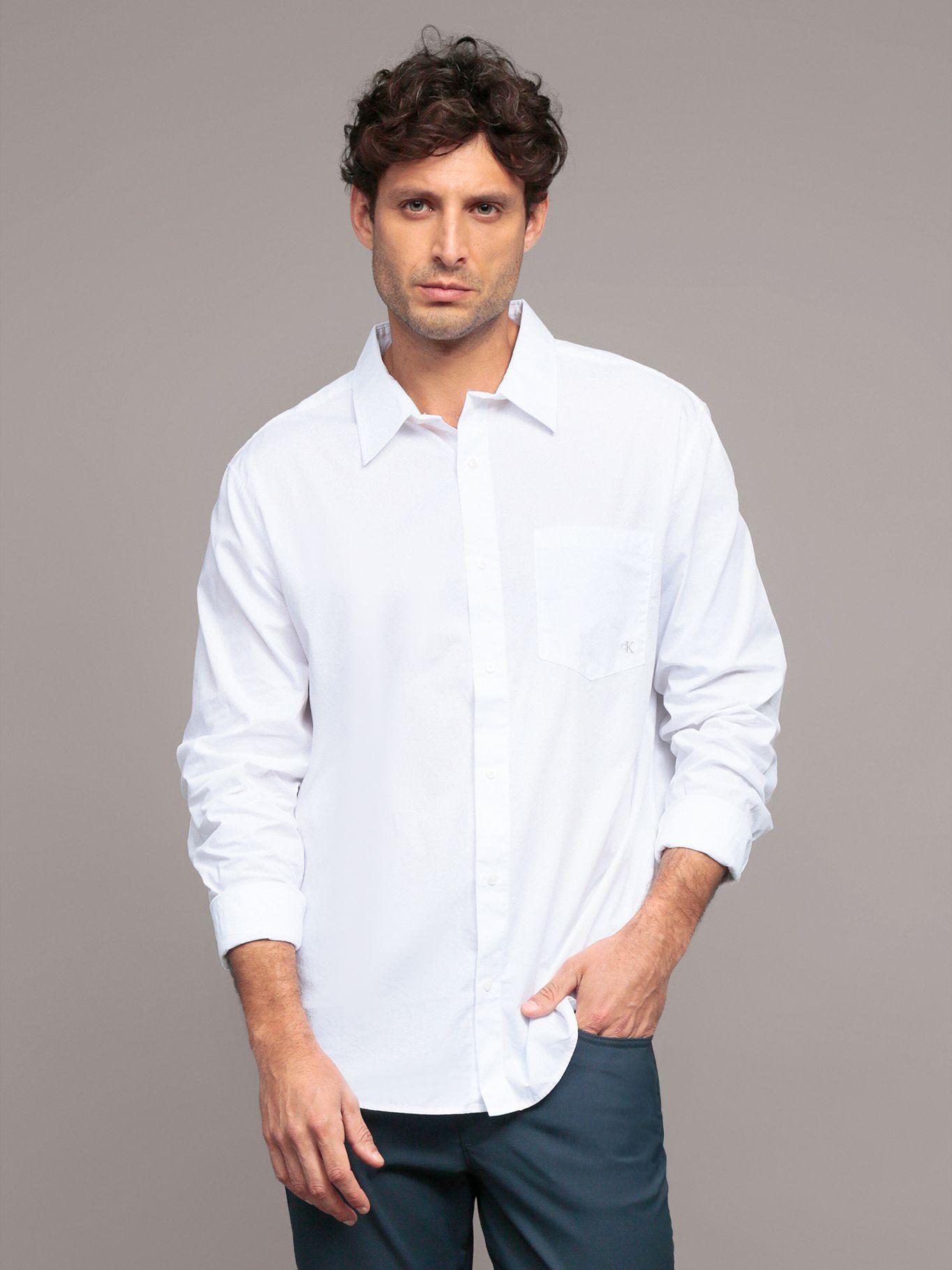 Camisa Clásica Poplin Blanco Calvin Klein-0