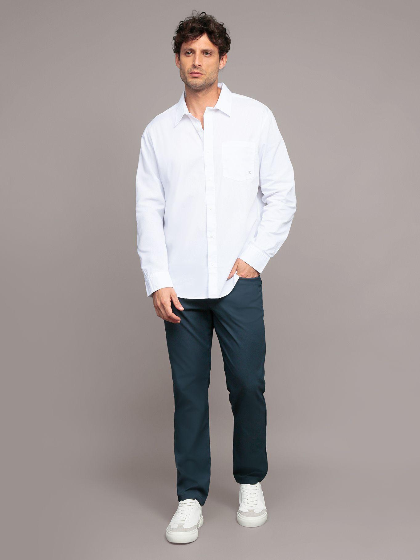 Camisa Clásica Poplin Blanco Calvin Klein-1