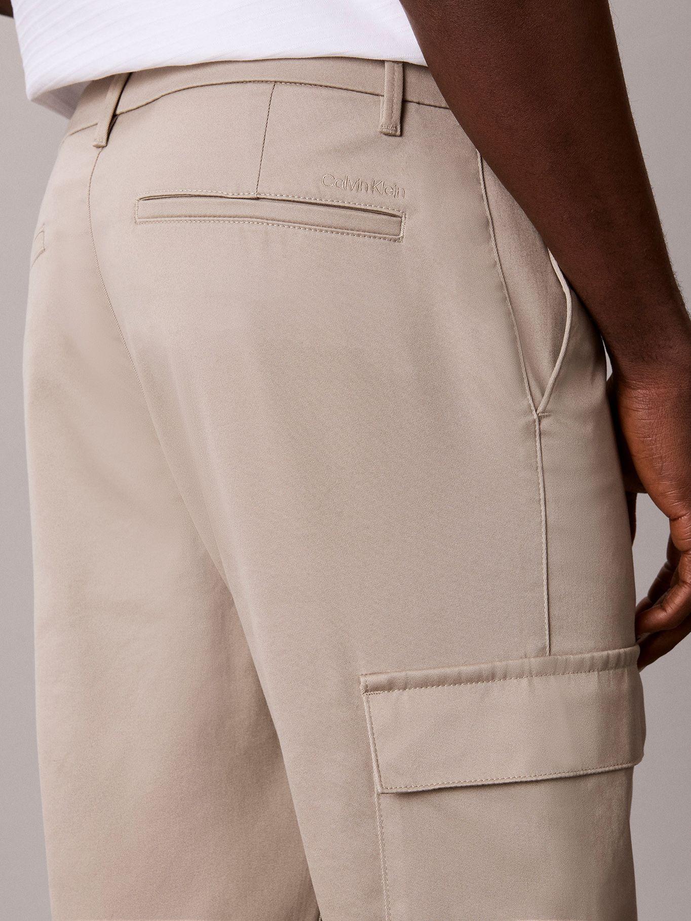 Pantalón Cargo Slim de Algodón Beige Calvin Klein-4