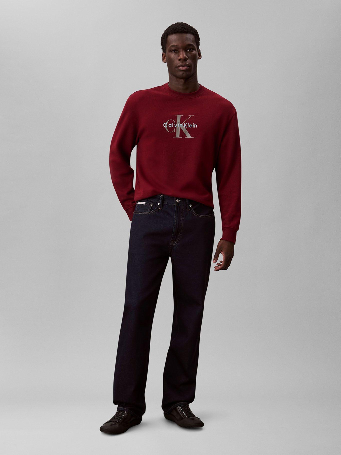 Polerón Felpa y Monograma Estampado Burdeo Calvin Klein-1