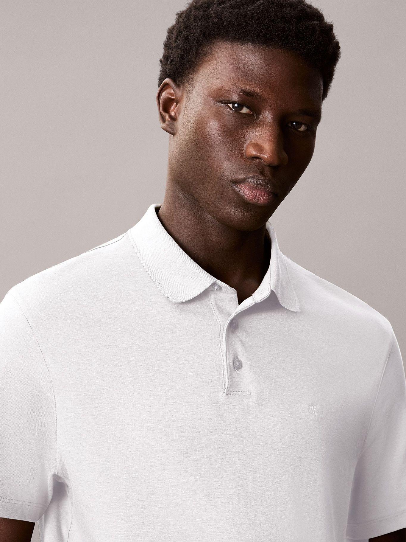 Polo con Mini Monograma Blanco Calvin Klein-3