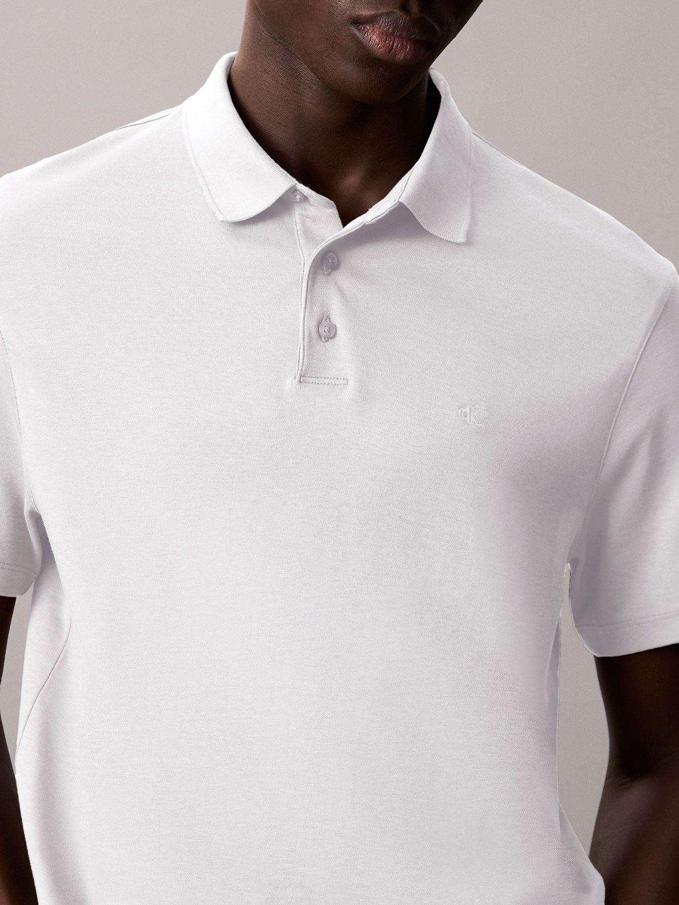 Polo con Mini Monograma Blanco Calvin Klein-4