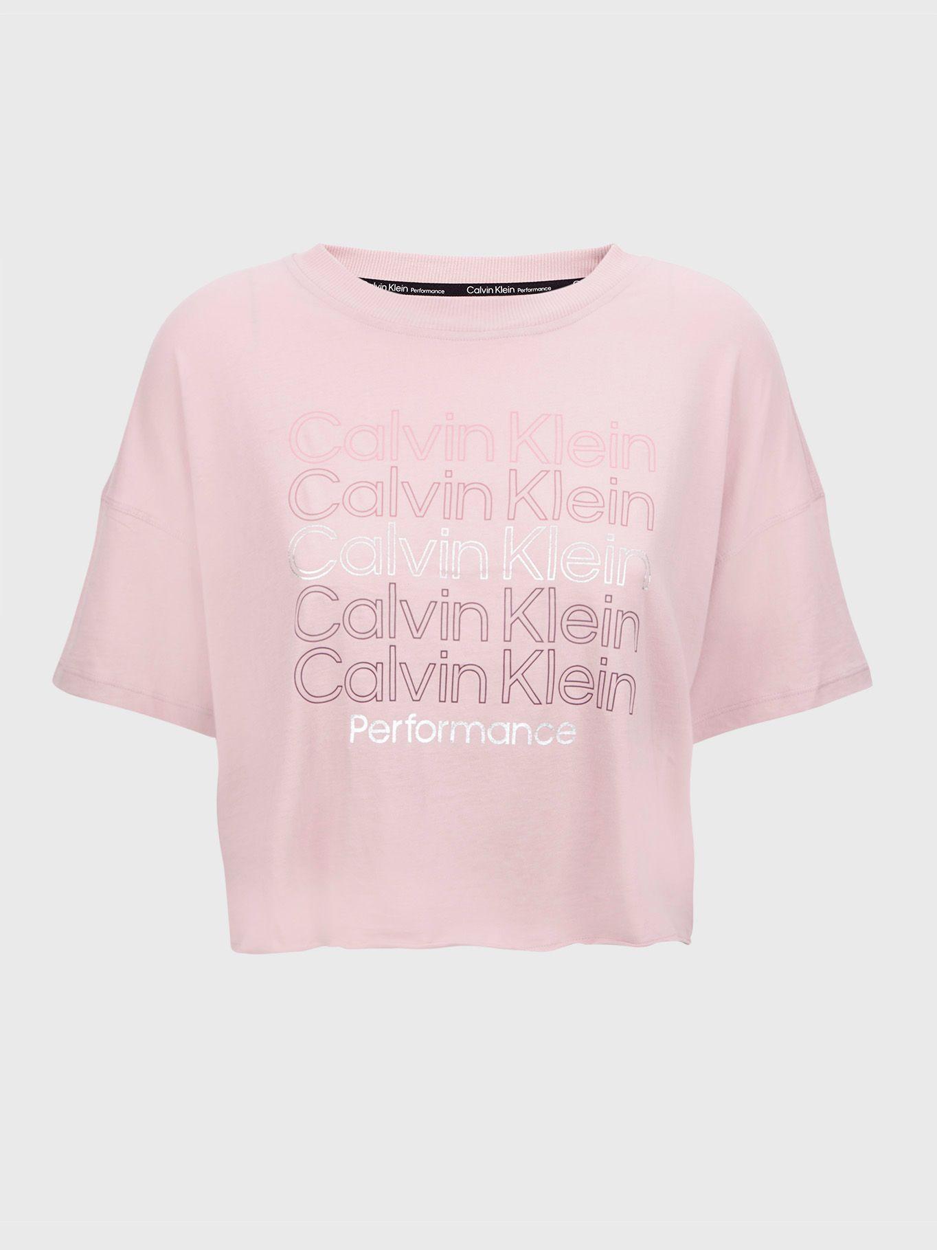 Polera Logo Crop Rosa Calvin Klein-0