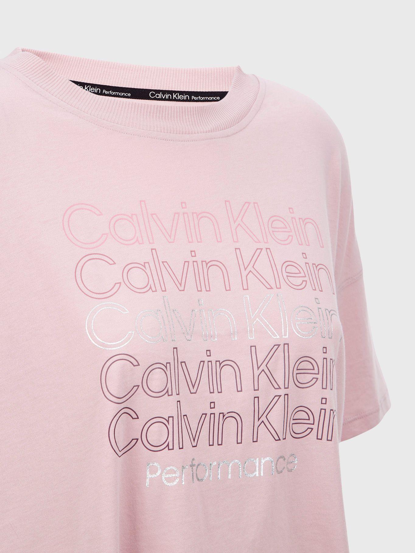 Polera Logo Crop Rosa Calvin Klein-2