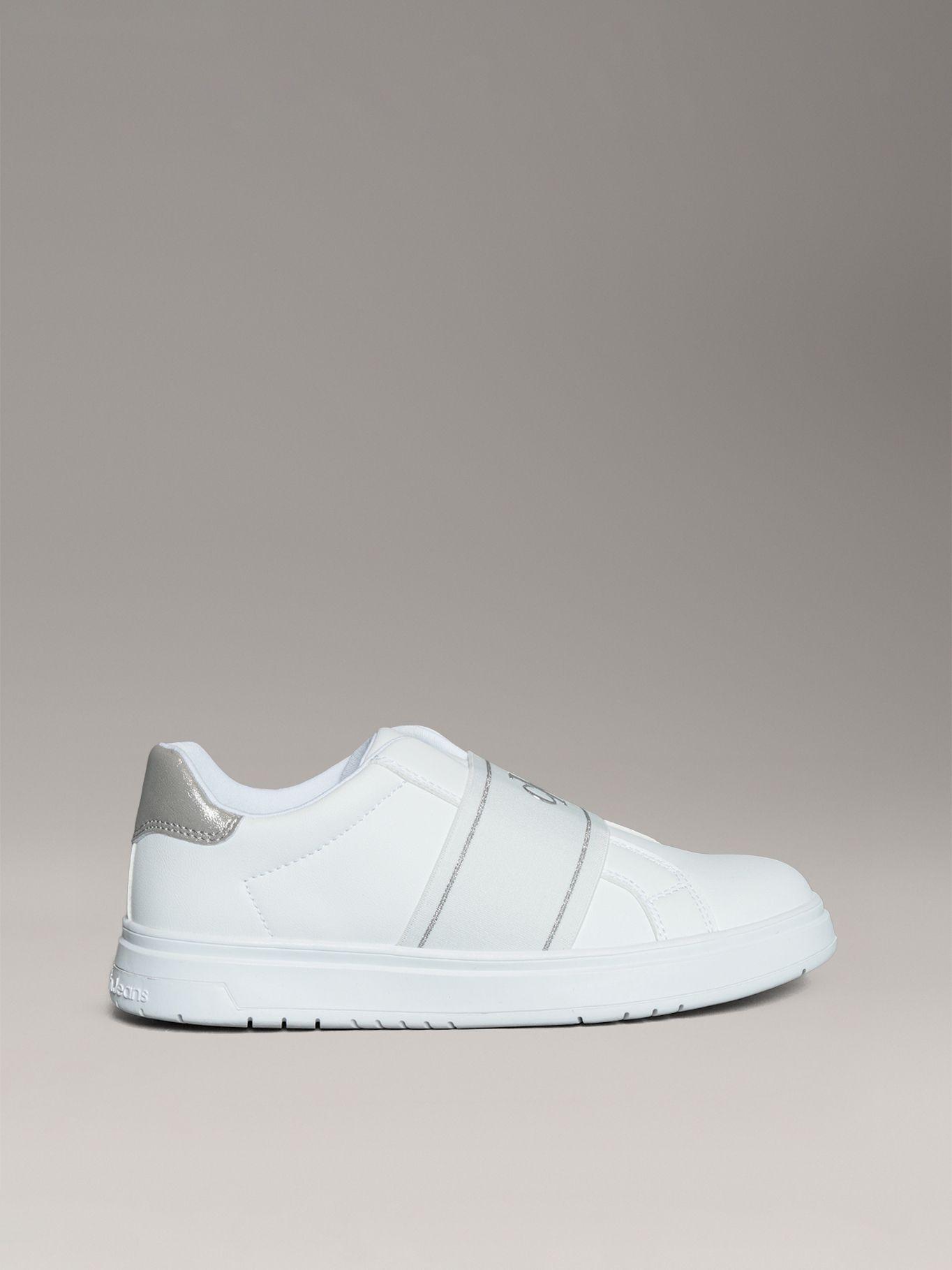Zapatillas Niña con Banda Elástica Blanco Calvin Klein-4