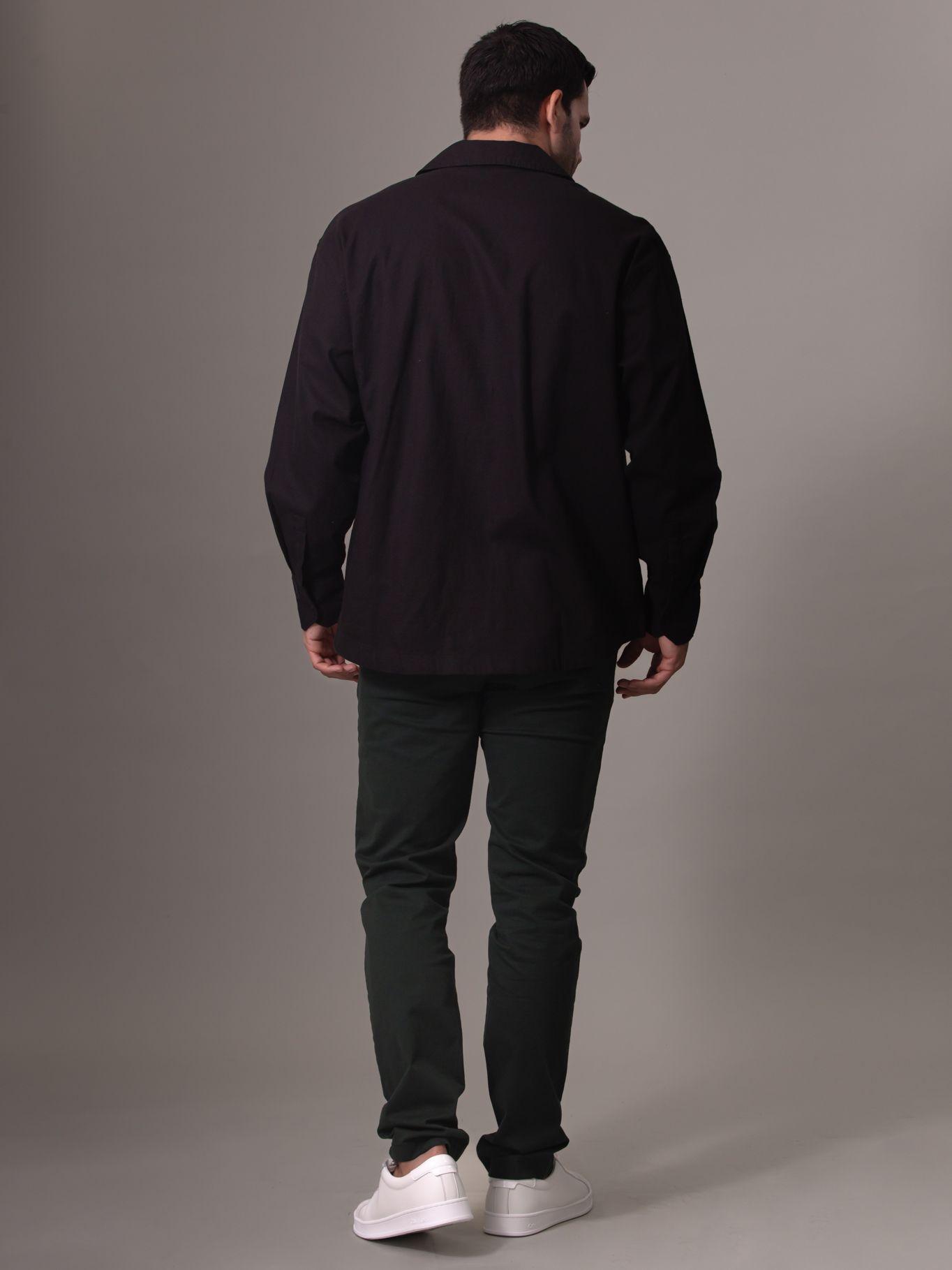 Camisa de lino mangas largas Negro Calvin Klein-2