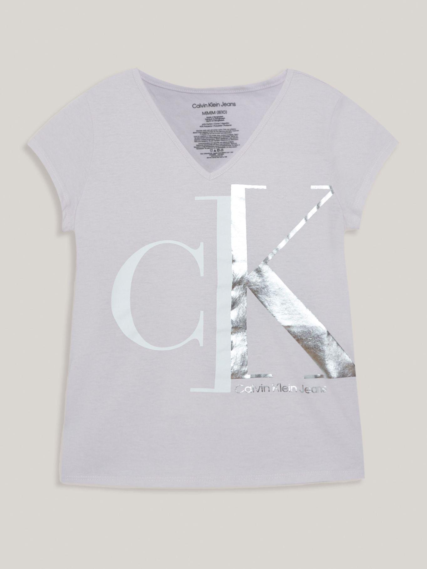 Polera Niña Split Monogram Blanco Calvin Klein-0