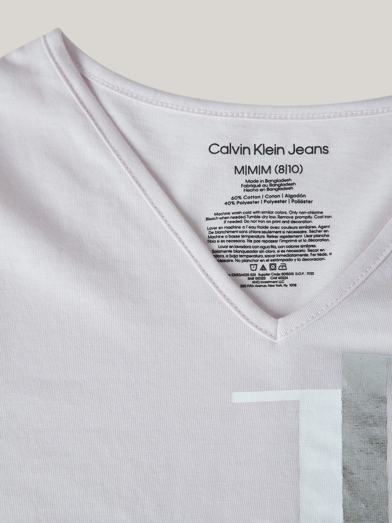 Polera Niña Split Monogram Blanco Calvin Klein-2