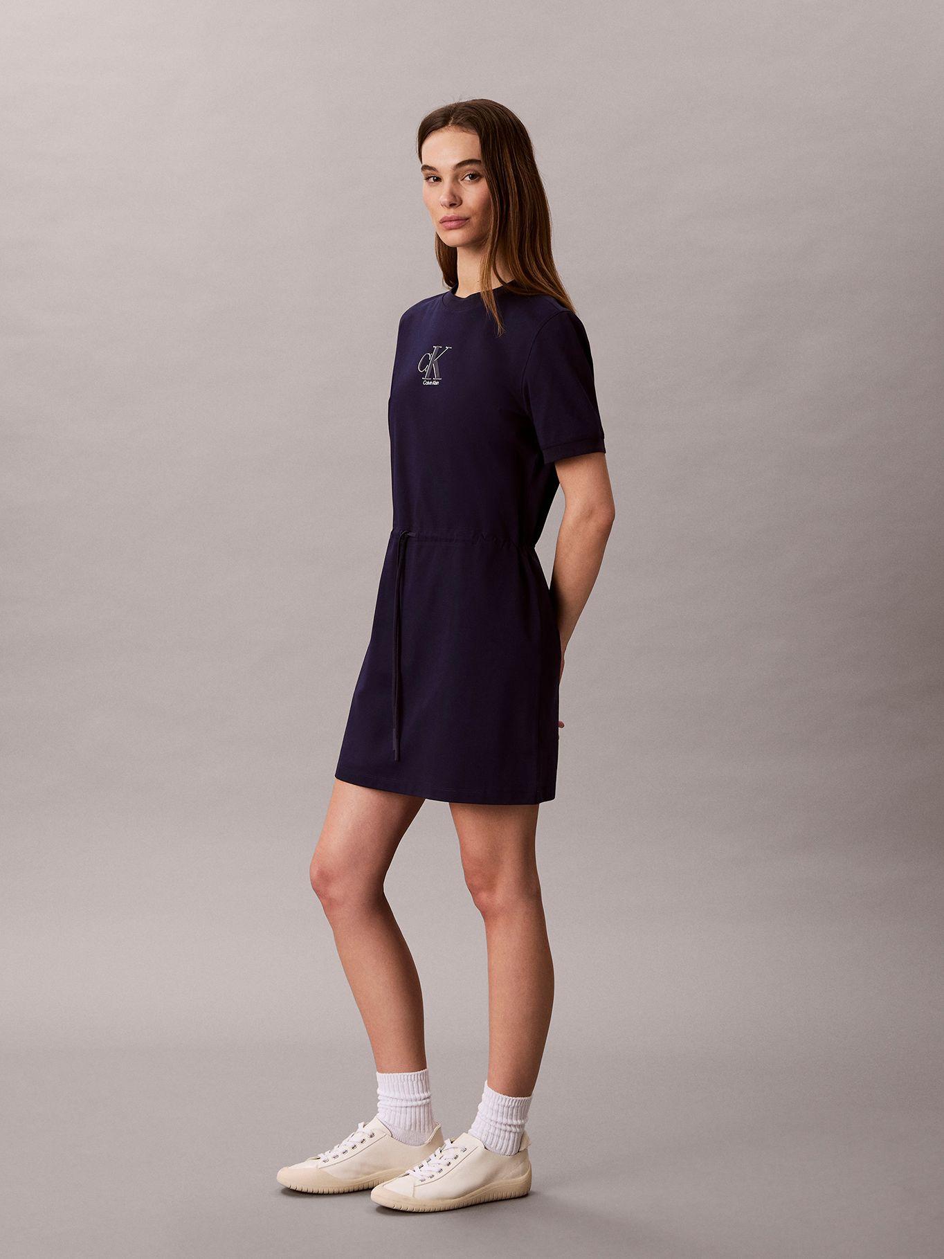Vestido Mini con Lazo en La Cintura Azul Calvin Klein-1