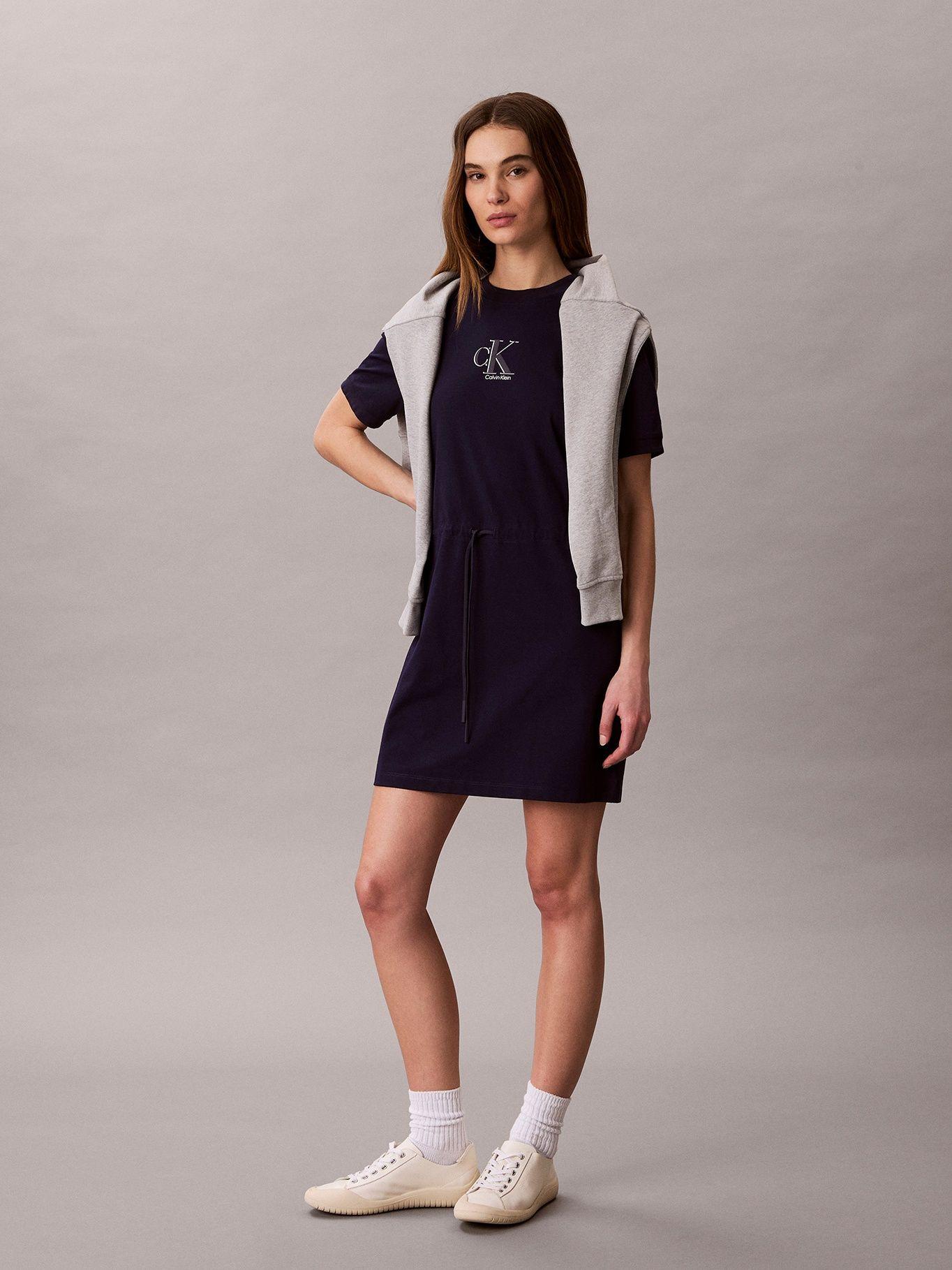 Vestido Mini con Lazo en La Cintura Azul Calvin Klein-3