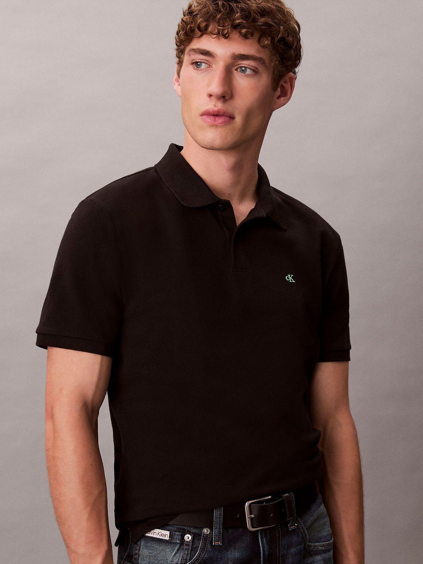 Polo con Monograma Negro Calvin Klein-3