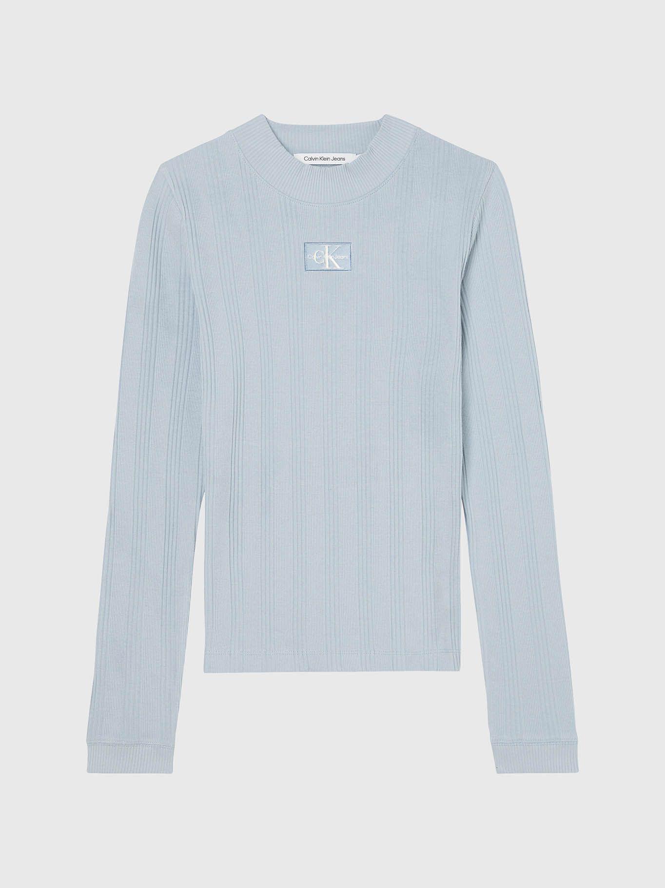 Camiseta manga larga con cuello alzado Celeste Calvin Klein-5