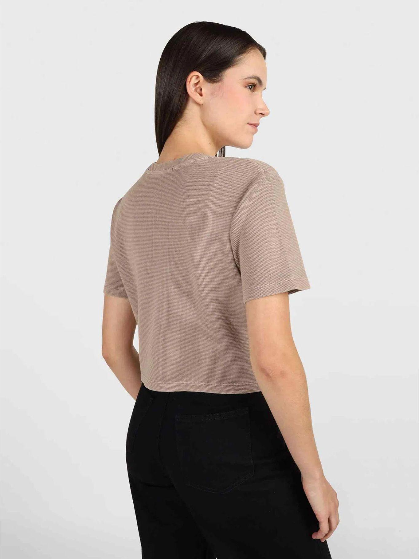 Camiseta corta con logo Café claro Calvin Klein-2