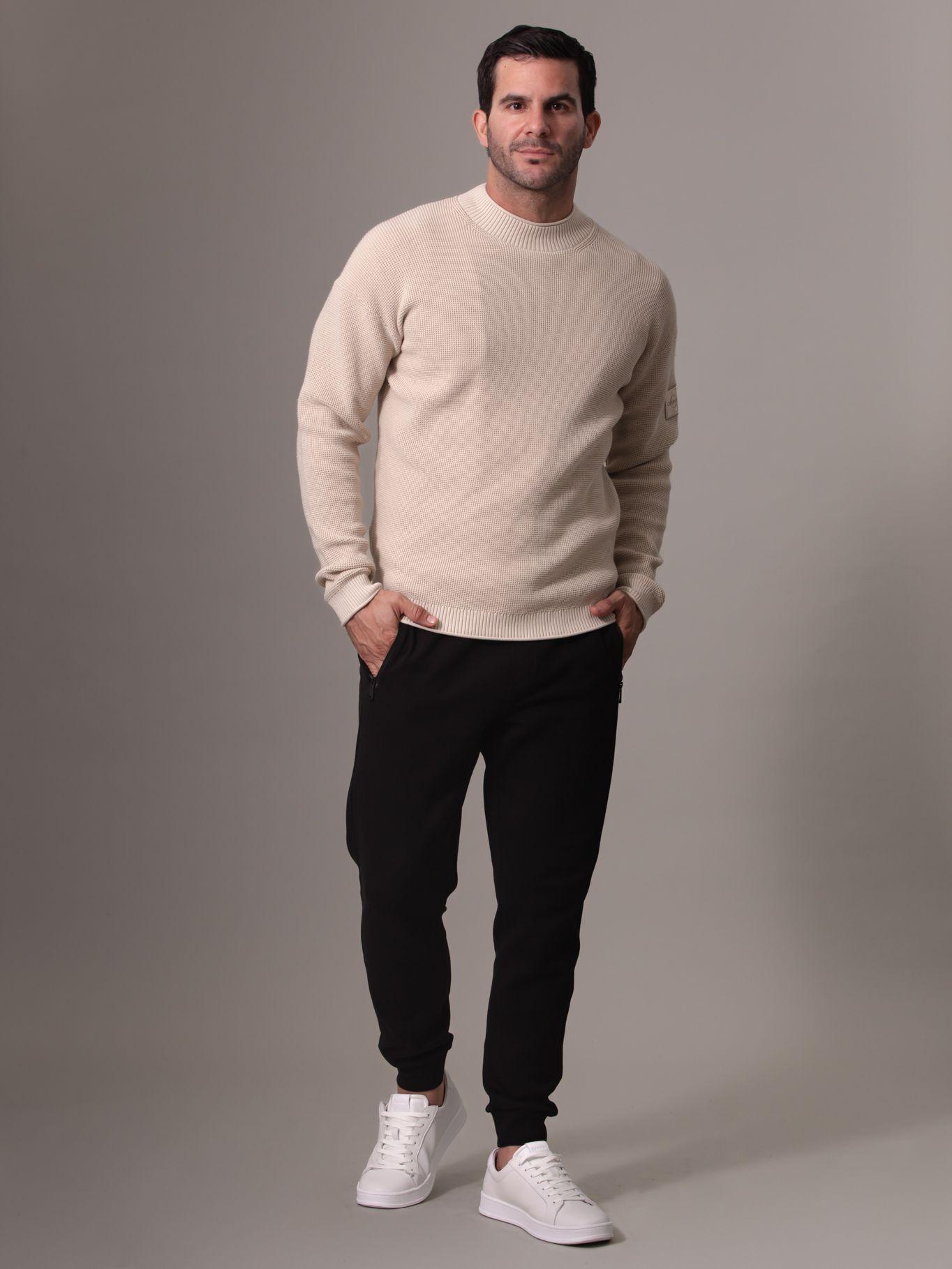Sweater Badge Relaxed Sweater Beige Calvin Klein-1