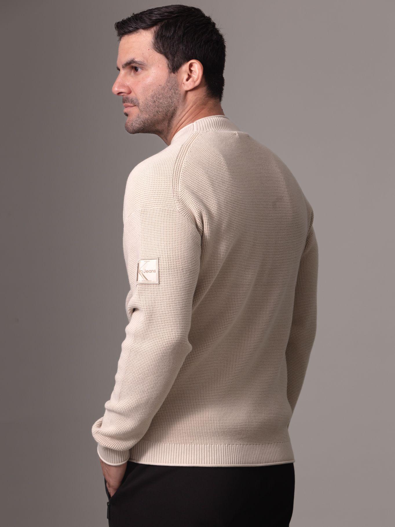 Sweater Badge Relaxed Sweater Beige Calvin Klein-3