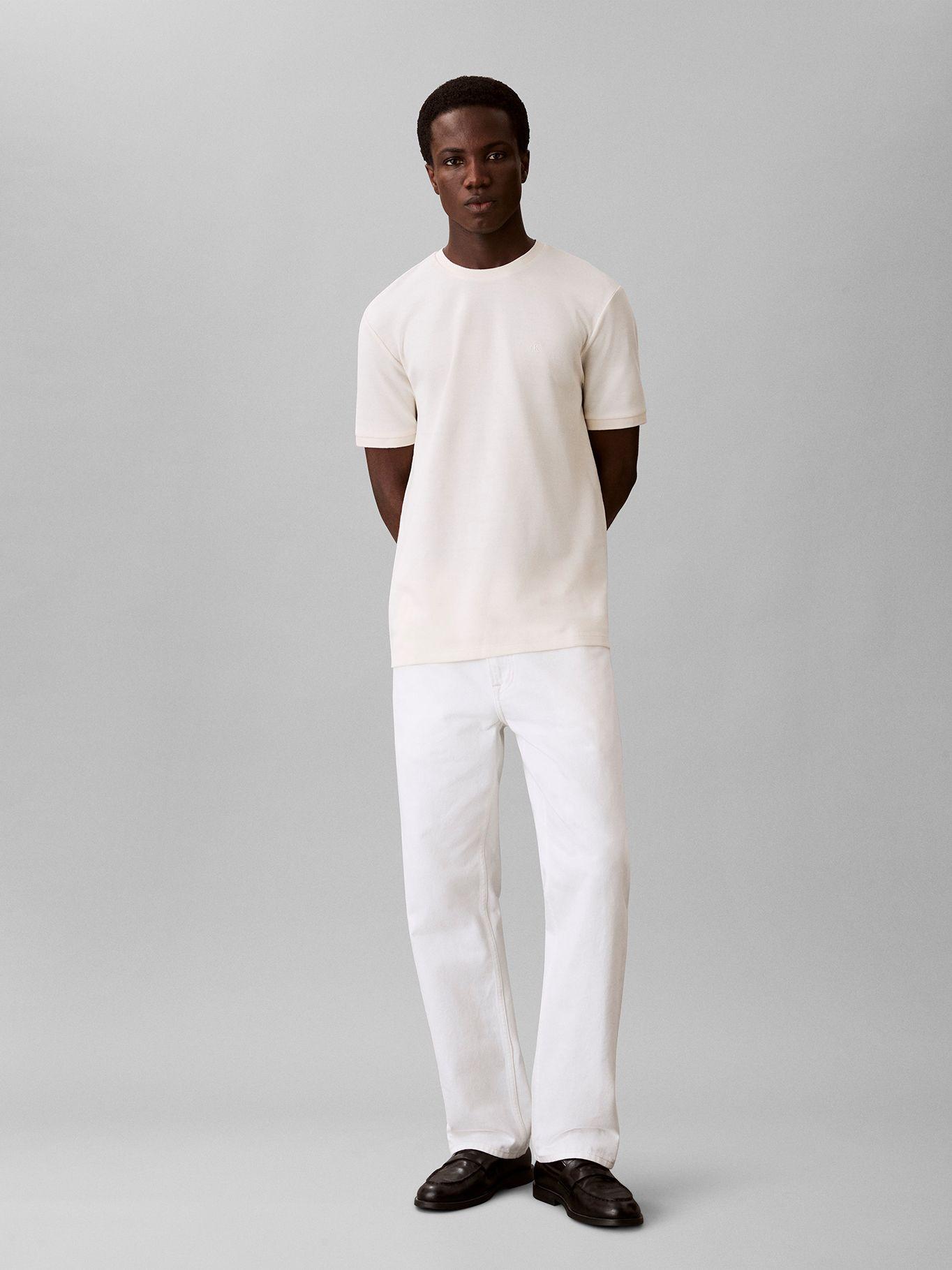 Polera de Rayas Sutiles Crema Calvin Klein-1