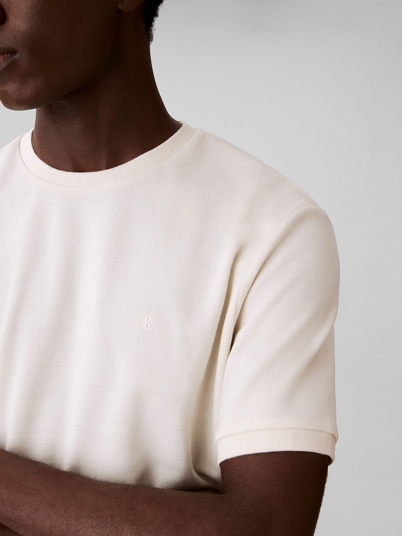 Polera de Rayas Sutiles Crema Calvin Klein-4