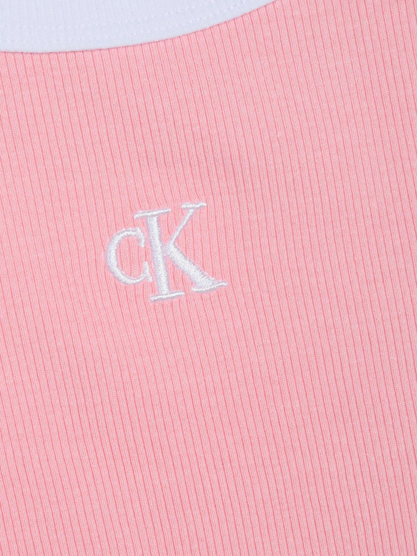 Polera Detalles Contraste Acanalada Rosado Calvin Klein-2