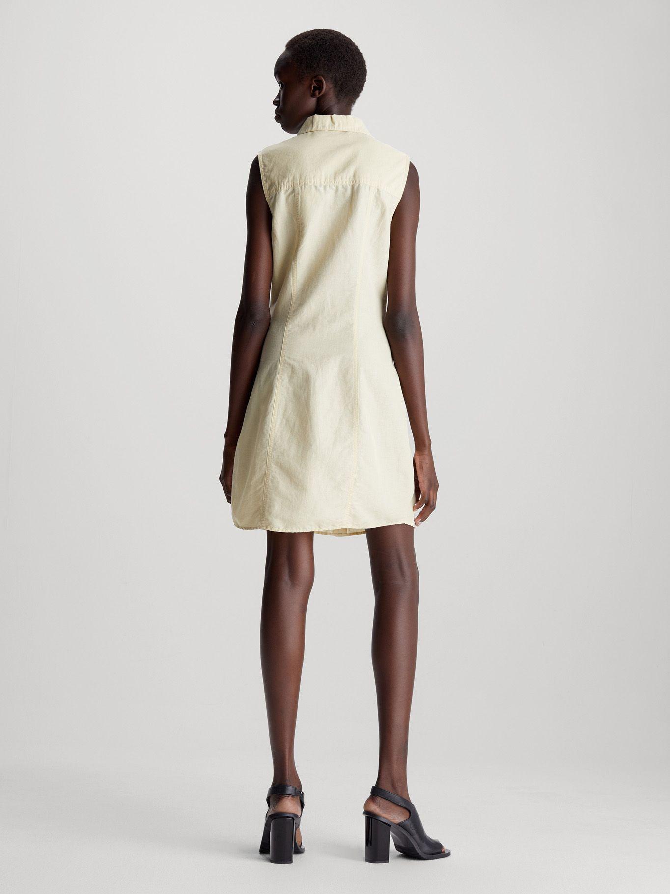 Vestido Sleeveless Cotton Shirt Verde Calvin Klein-1