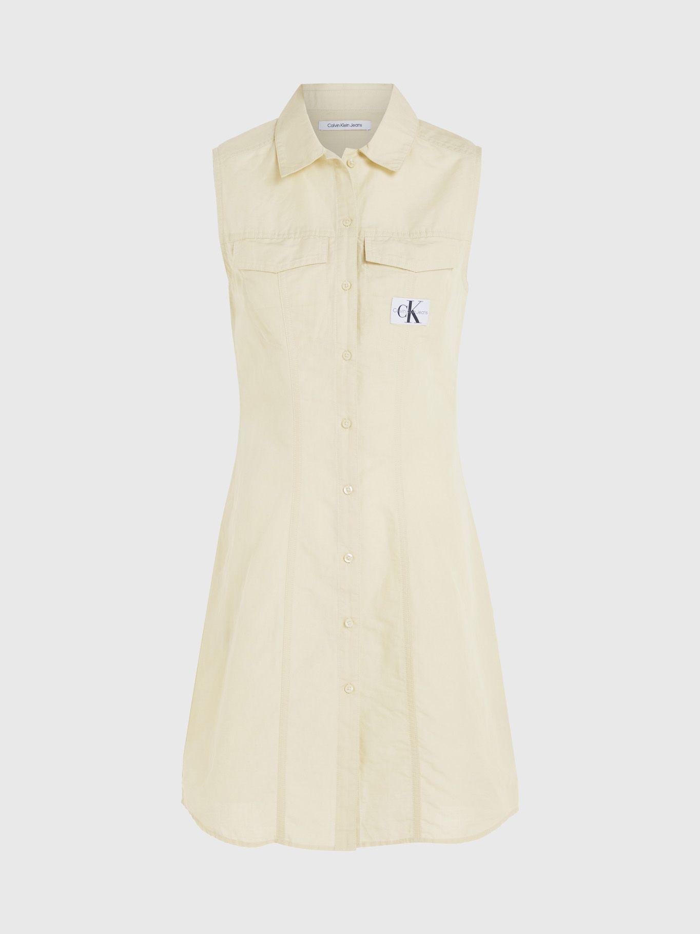 Vestido Sleeveless Cotton Shirt Verde Calvin Klein-4