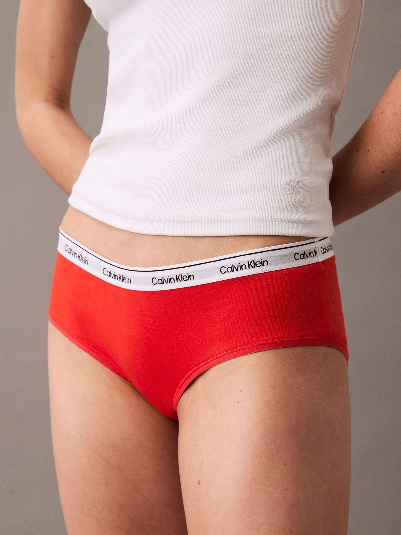 Calzón Hipster Modern Logo Rojo Calvin Klein-3