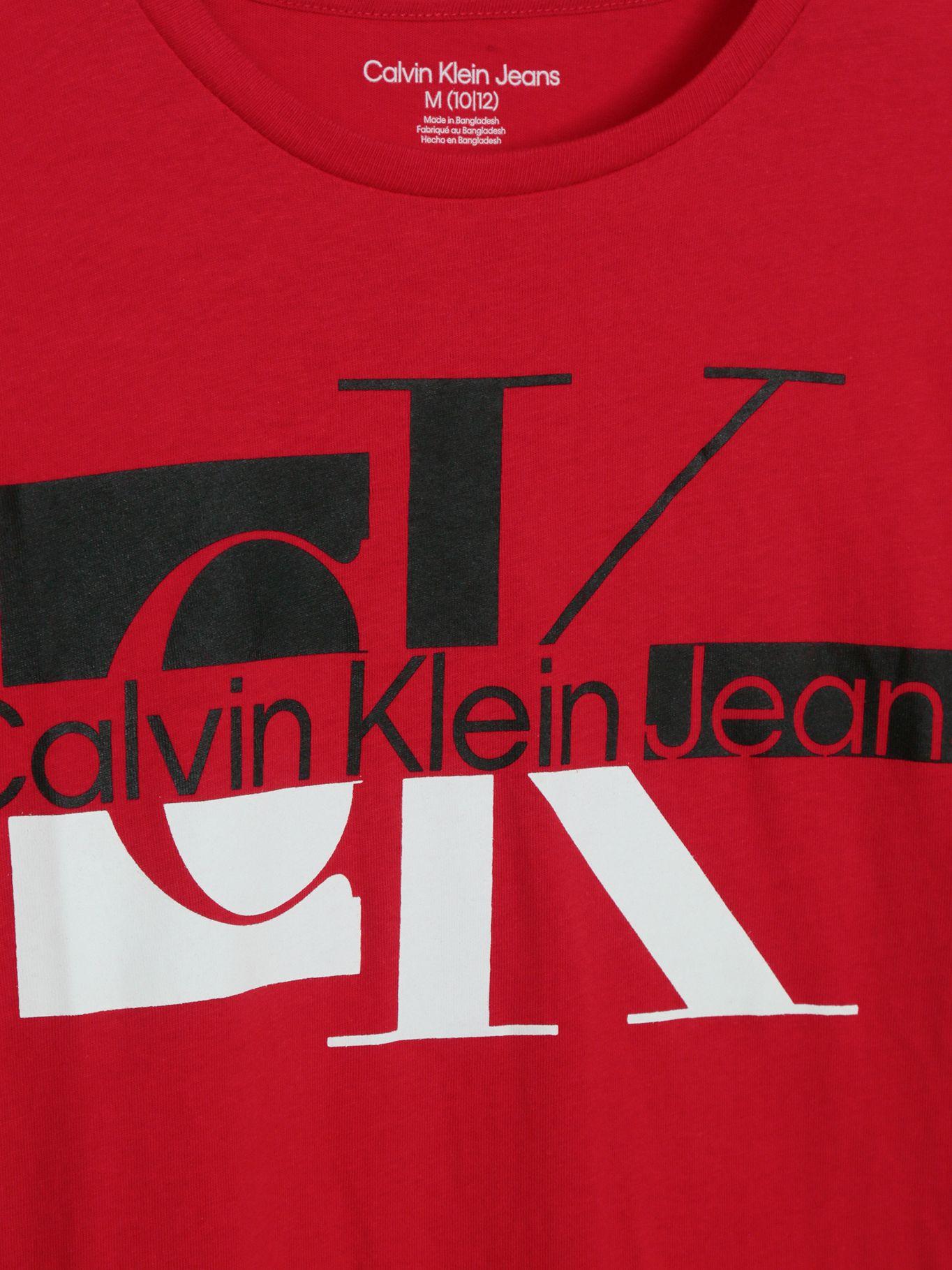 Polera Niño Manga Corta Con Monograma Rojo Calvin Klein-2
