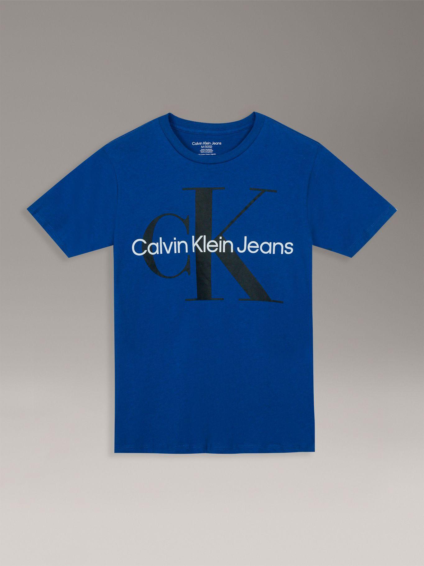 Polera Niño Con Monograma Para Niño Azul Calvin Klein-0