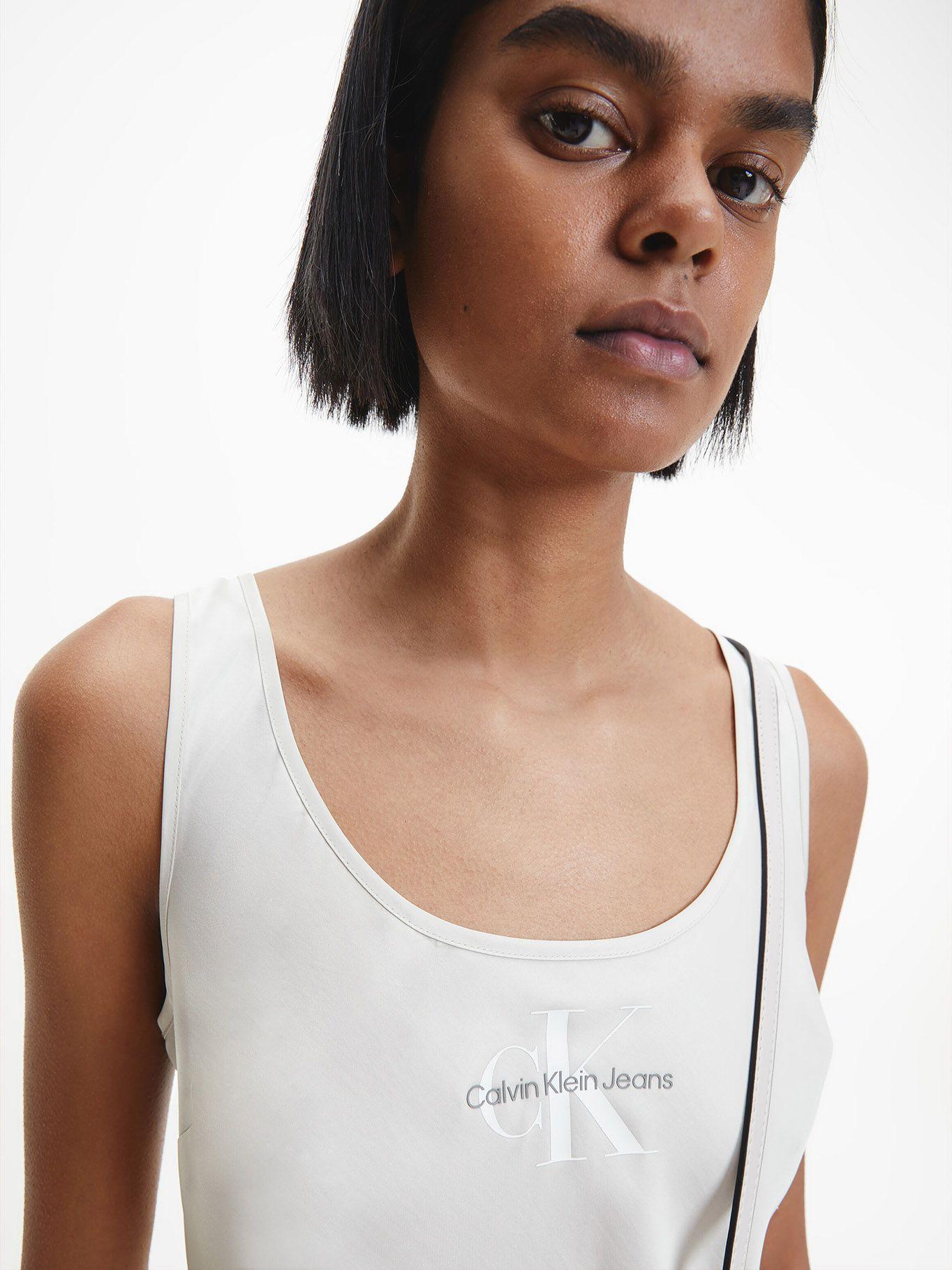 Vestido Monogram Satin Crema Calvin Klein-3