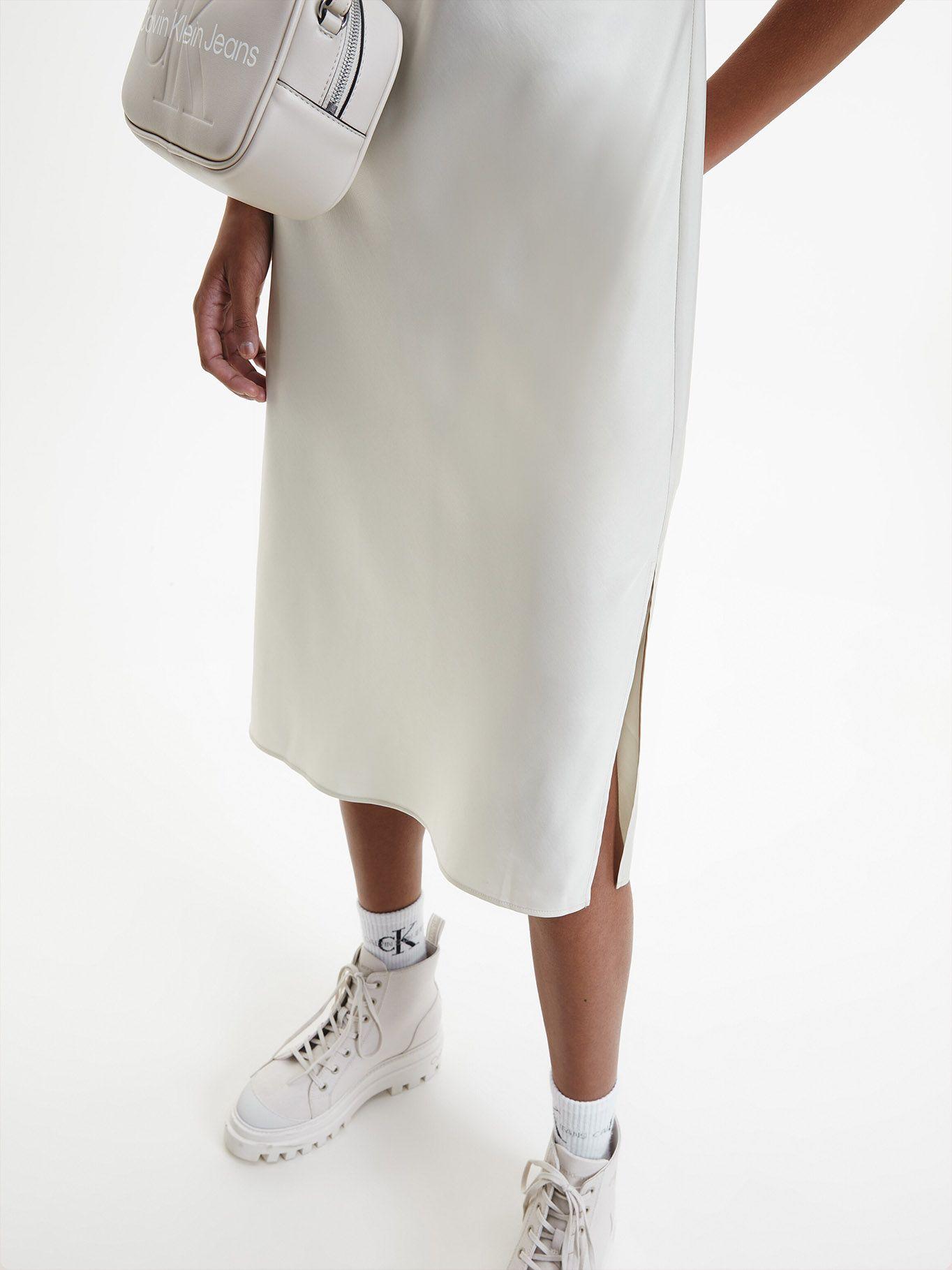 Vestido Monogram Satin Crema Calvin Klein-2