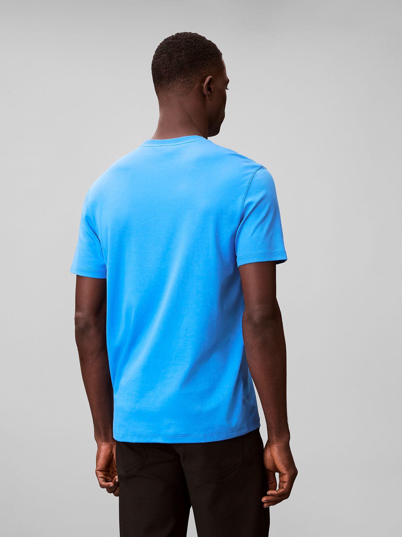 Polera Algodón Supima Logo Bordado Azul Calvin Klein-2