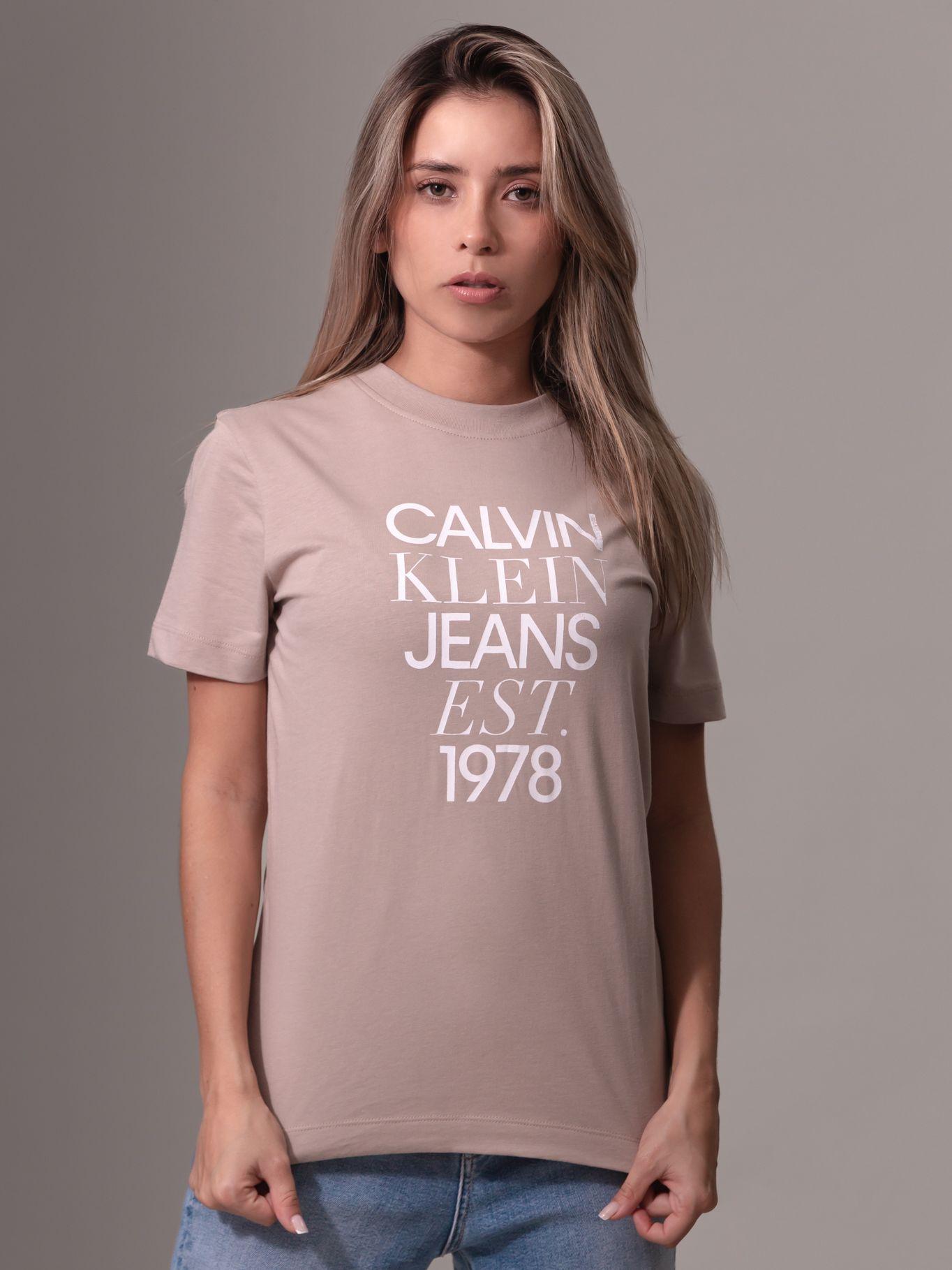 Polera Mixed Logo Regular Rosado Calvin Klein-0